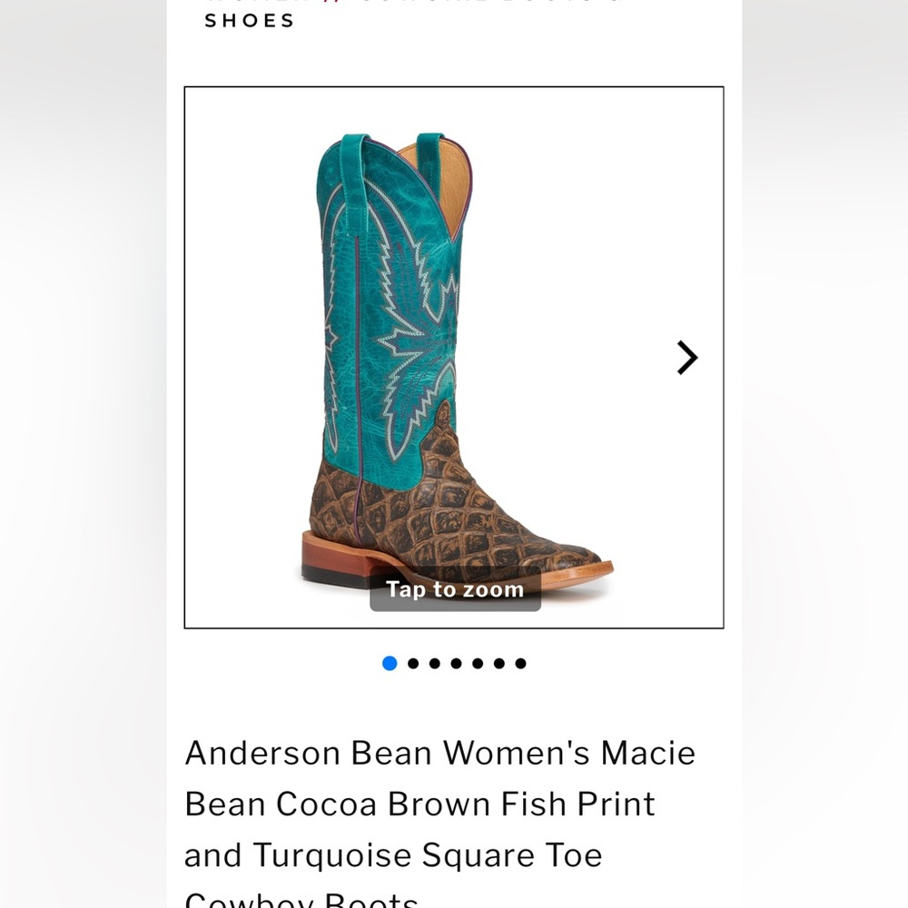 Anderson Bean Womens Macie Bean Cocoa Fish print boot 9.5 style B